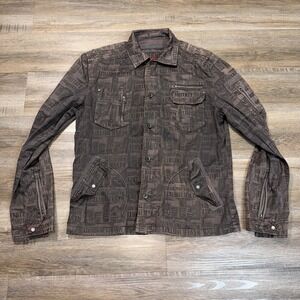 Jack & Jones Vintage Denim Brand Jacket Mens 2X-Large All-Over Newspaper Design
